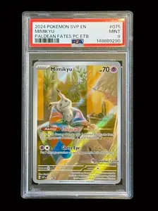 PSA 9 Graded Authentic Pokemon TCG Slab - Pokemon Center Mimikyu Promo Card - Paldean Fates #75