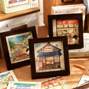 Cat Town Series Puzzle Frame, 1 Count DIY Puzzle Frame, Office Desktop Ornament, Desk Organizer for Home Office, Gift for Friend & Family