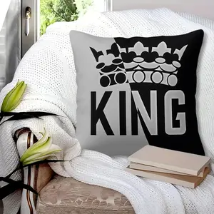 King's Crown Throw Pillow, Black and Gray Printed King Cushion, Soft Plush Trim, Cool men's Accent Pillow, Suitable for Sofas, Beds, Living rooms, Home Decor, and Men's Exclusive Spaces