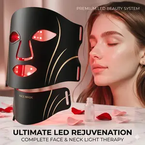 Soft Silicone 7 Colors LED Face Mask Neck Photon Therapy Rejuvenation Skin Care Mask for Acne Treatment Wrinkle Removal Tool