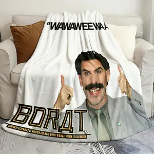 Printed modern throw blankets Borat Sacha Baron Cohen Fresh and soft blanket Soft and comfortable bed liner travel blanket birthday gift Slogan Print Blanket