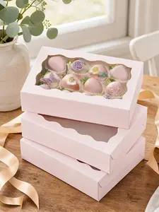 20/15/10/1pcs  Window White Cardboard Cupcake Box Pastry Dessert Cookie Packaging Takeout Bakery Gift Box，needoh，nutrition geeks