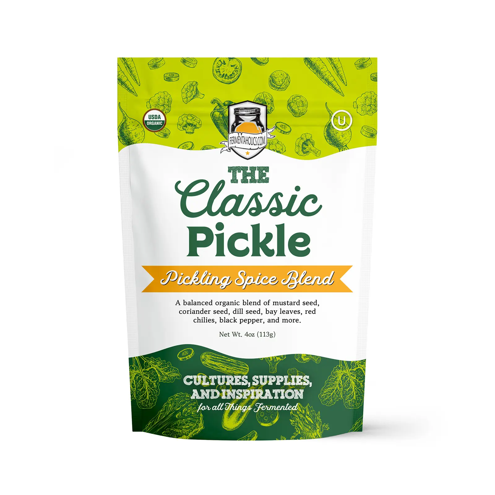 Fermentaholics The Classic Pickle Pickling Spice Blend – 4 oz Mix for Fermenting, Pickling, Seasoning Vegetables, Cooking, Marinades, Stews, Soups, Meats, and More