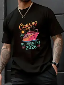 100% Cotton Unisex Retirement Cruise 2026 Matching Family Vacation Trip T-Shirt - Vacation Squad Matching Tee, Perfect for Group Photos & TikTok Videos