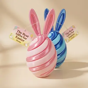 Easter Bunny Egg Fidget Toy,3D Printed Spiral Rotating Sensory Stress Relief Anxiety Toy Easter Basket Stuffer Party Favor Gift