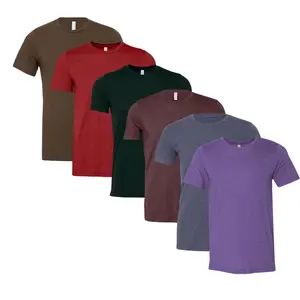 BELLA + CANVAS Unisex CVC Jersey T-Shirts 52/48 Cotton/Polyester Solid Color Plain Tees Bulk Pack for Printing