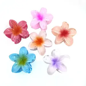 6 Pcs Flower Hair Claw Clips for Women Hawaiian Large Hair Clips for Thick Thin Curly Hair, Strong Hold & Non-Slip, Stylish Medium Beach Hair Accessories for Women Girls (Hawaiian)