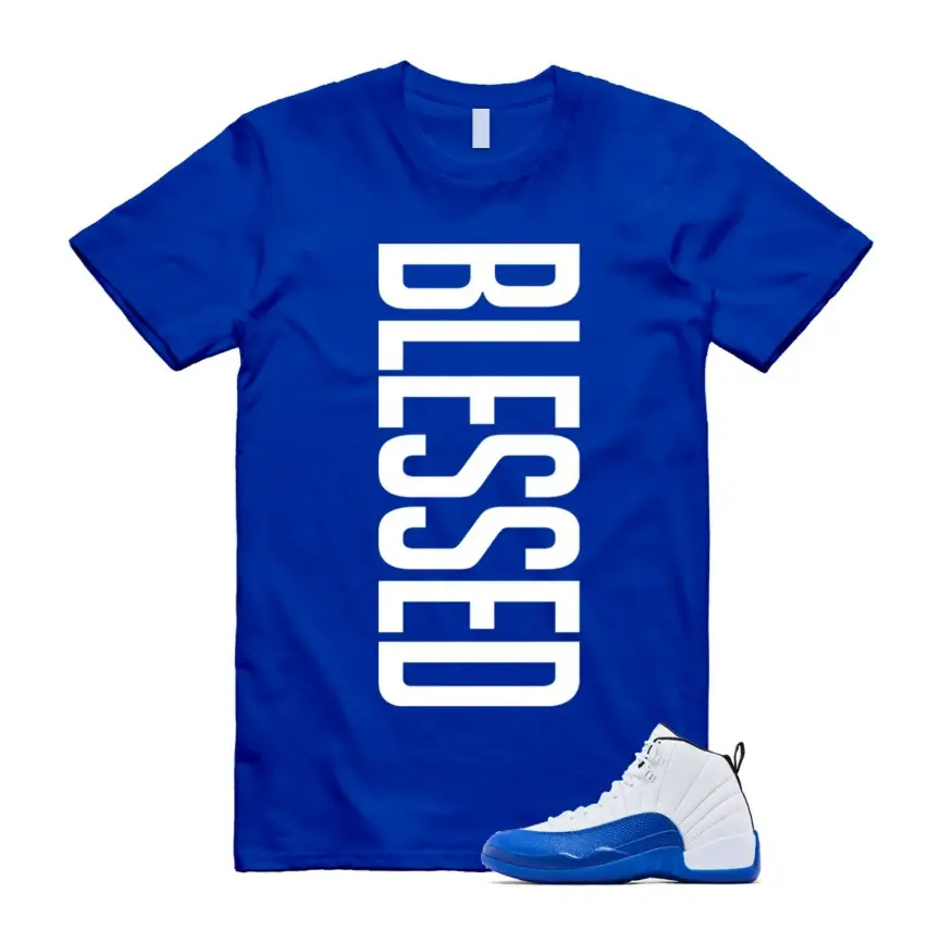 Royal Blue T-Shirt matching Jordan 12 Blueberry, Blueberry 12s Shirt, Gildan 5000 Unisex Shirt, Summer T shirt 100% Cotton, Classic Fit, Menswear