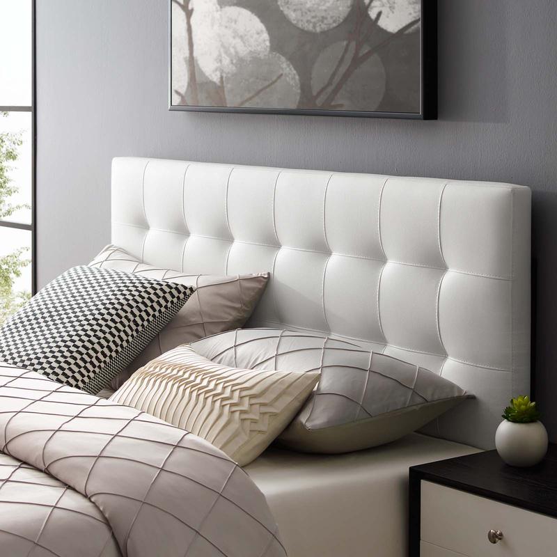 Modway Lily King Upholstered Vinyl Headboard in White
