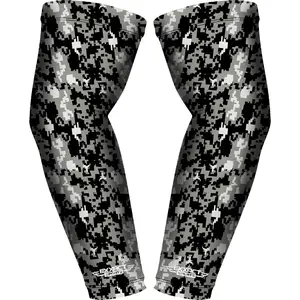 Exxact Sports 1 Pair Compression Arm Sleeves for Men Women, Breathable Baseball Arm Sleeve Football Sleeves Youth Adult - (Black Camo)