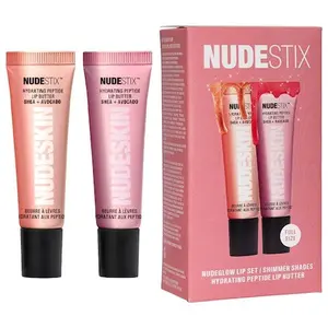 NUDESTIX  Nudeglow Hydrating Peptide Lip Butter Duo Set everyday glow spf naked sundays sun glowing with color correct safe relief