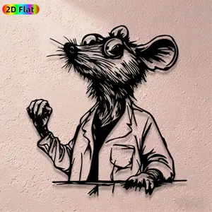 1pc Avant - Garde Rat Metal Wall Art, Avant - Garde Rat Statue Mural, Iron Craft, Perfect for Living Room, Garden, Zoo Corner Decor, Highquality Engraving, Intricate Craftsmanship, Christmas Decor, Ideal Gift for Trend Seekers