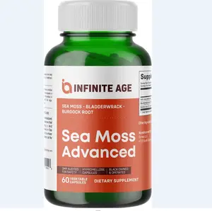 INFINITE AGE Sea Moss Advanced Superfood Capsules 1250mg – Irish Sea Moss, Bladderwrack & Burdock Root, Vegan, Made in USA, 60 Count, Daily Wellness & Immune Support