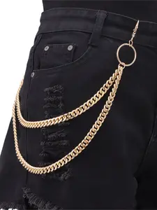 Fashion Trend Double-Layer Metal Pant Chain - Versatile Simple Denim Clothing Accessory Pant Chain, Perfect Gift Item