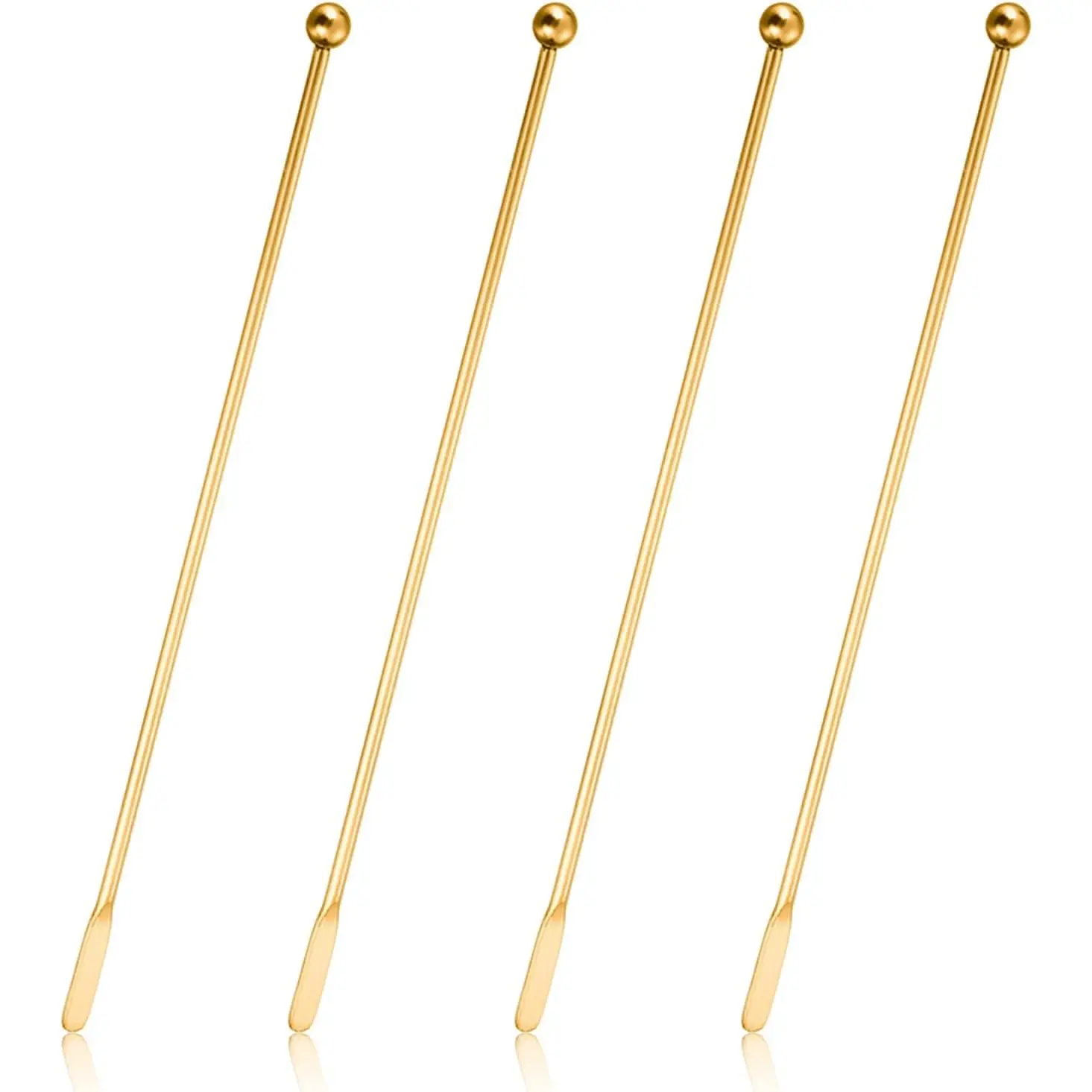 4 count Stainless Steel Stirrers Stir  Drink Swizzle Stick, 7.5'' Beverage Stirrers Metal with Small Rectangular Paddles,  Stir Sticks for Coffee Bar  Milk ()