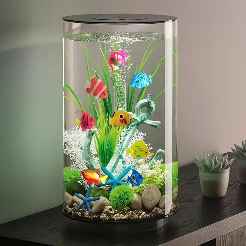 Random Color & Styles Artificial Fish Tank Decoration, 6 Counts Simulation Floating Fish, Aquarium Landscape Decorations