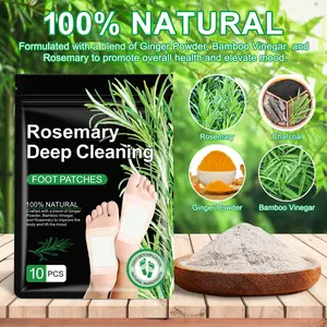 10PCS Natural Herbal Foot Detox Patches -GingerBamboo Deep Cleansing Pads for Stress ReliefToxin Removal, Better Sleep & Wellness FitnessTreatment Healthcare Solution TherapeuticHealthy Therapy