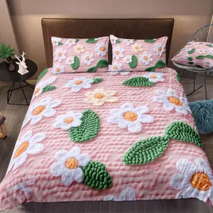 Floral Pattern Quilt Cover Set, 1 Count Bedspread & Pillowcase without Filler, Soft Comfortable Bedding Set for Home Bedroom