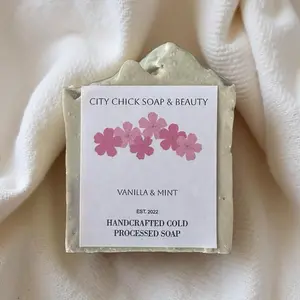 Vanilla Mint Soap - Handcrafted Cold Processed Soap, Est. 2022, City Chick Soap & Beauty