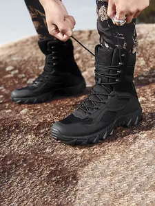 We are purchasing men's outdoor boots, durable outdoor hiking military tactical desert boots, and comfortable high-top fashionable boots for camping and training, Lightweight hiking boots