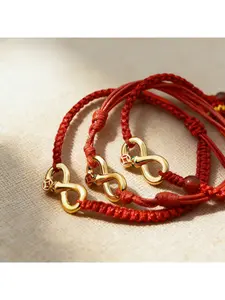 Bracelet Infinity Symbol Braided Red Rope 925 Silver Elegant Jewelry