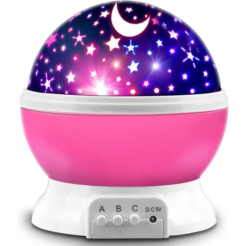 Pink LED Star Projector, 360-Degree Rotation, 12 LED Lights Colors, Aesthetic Room Decor, Cute Room Stuff, Cool Gifts for Boys, Kids Bedroom Night Light