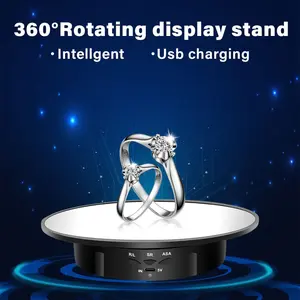 USB-Powered Rotating Turntable with 3 Speed Modes, 360° Motorized Display Stand, Ideal for Product Photography & Video Shooting