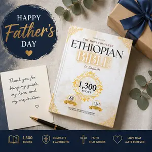 Father’s Day Gift for Dad-Hardcover Edition – The Complete Ethiopian Bible in English | 88 Scriptures Including Apocrypha, Book of Enoch, Jubilees & Sibylline Oracles | Study Christian Bible | Handy Size | 1,300 Books (88 Print + 1,212 Digital)