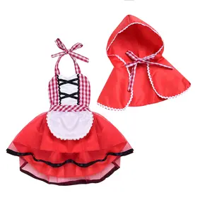 Infant Baby Girls Halloween Cosplay Costumes Little Red Riding Hood Fancy Outfit Dress Up Christmas Party Clothes