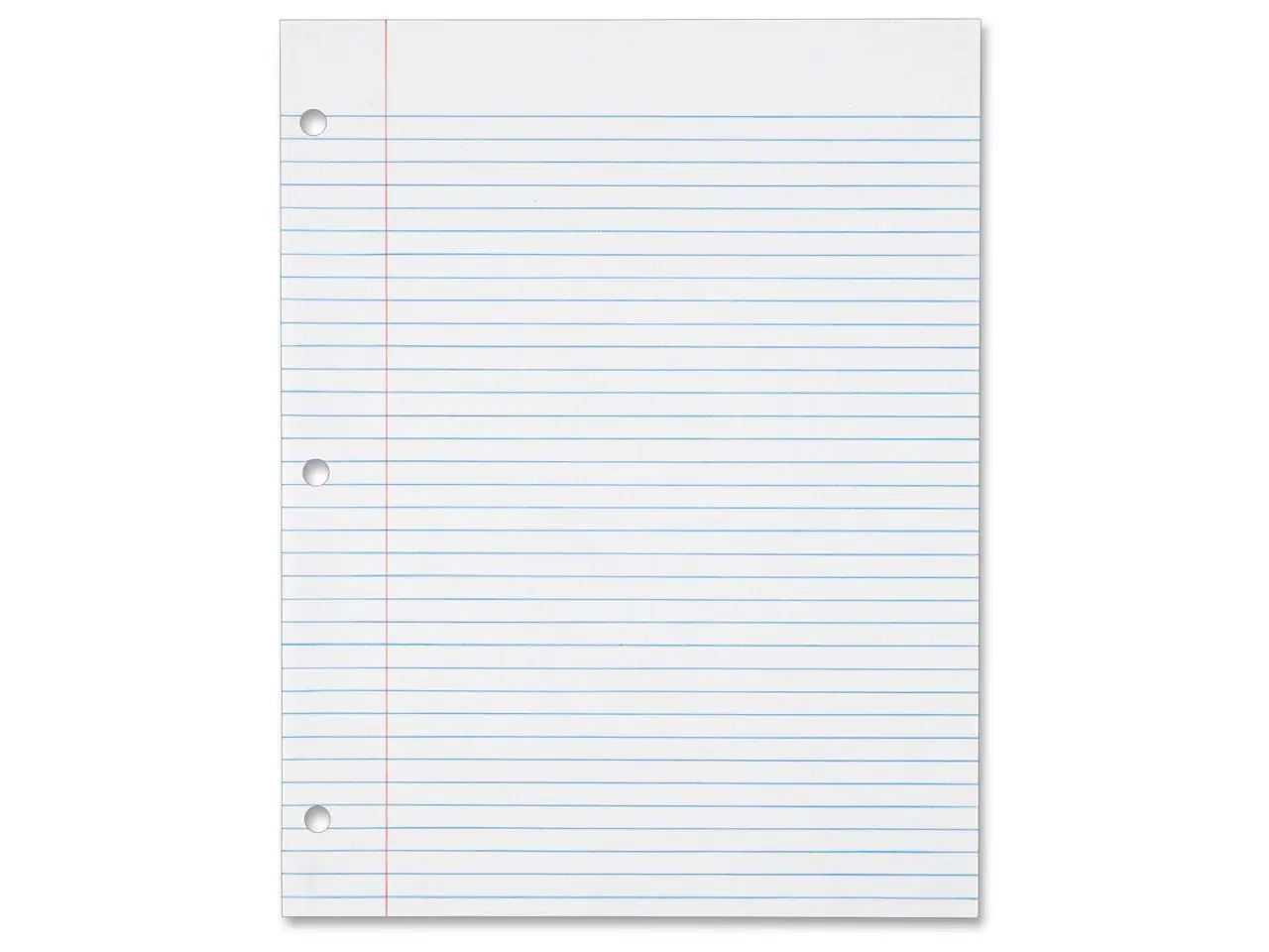 Tops 16-lb. College-ruled 3H Punched Filler Paper