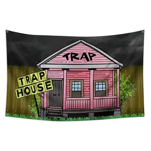 1pc, Hip-hop Music House Flag Banner, 2*3ft(60*90cm) /3x5ft (90*150cm), 4 Grommets, Single-Sided Printing, for Indoor, Outdoor, Home, Garden, Lawn, Room, Party, Music Bar, Decorations