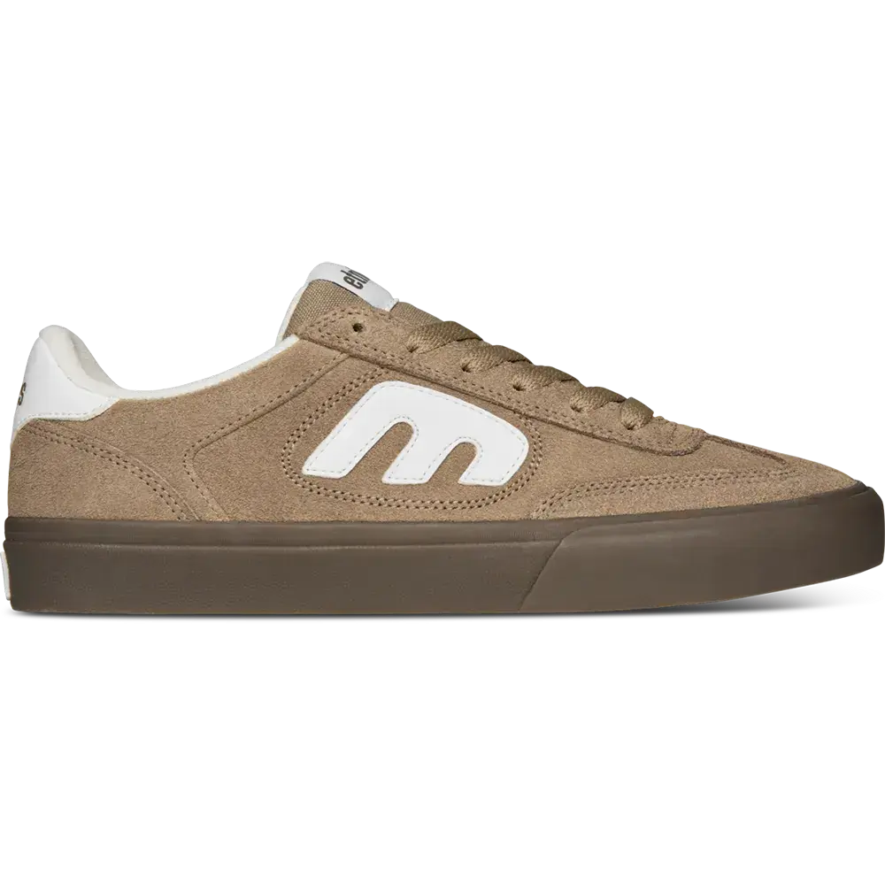 etnies Locut Vulc Tan/Warm Grey Men's Unisex Suede Low Top Lace-Up Skateboarding Shoes - Vulcanized, HIT Grip Rubber Sole, Triple-Stitched Toe Cap, Elastic Tongue Straps, Suede Upper