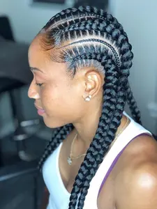 36" Full Lace Frontal Wigs Synthetic Jumbo Braided Wigs For Black Women Box Braided Lace Front Wig Faux Locs Wig Braids Wigs