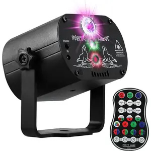 Party Lights 7 Color LED DJ Disco Laser Sound Strobe Projector with 60 Patterns RGB Effect for Christmas Halloween Decorations