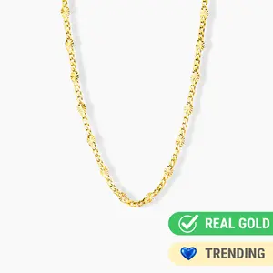 14K YELLOW GOLD STARBURST CUBAN MARINER CHAIN 2.5MM