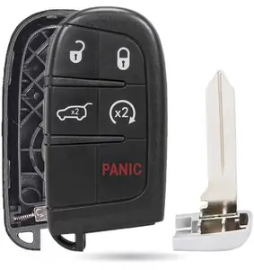 5 Button Remote Keyless Entry Smart Key Shell Replacement for Jeep Grand Cherokee 2014 - 2021 PN: 68143505AC 68143505AA fits to FCC ID: M3N-40821302 (No Electronics or Circuit Board are Included.)