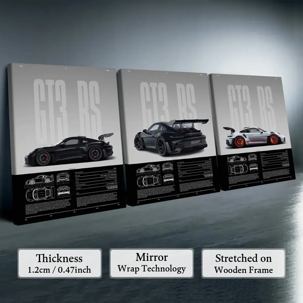 3 Counts Wooden Framed Canvas, Porsche GT3 RS Series Poster, Exquisite Fashion Poster, Modern Art, Abstract Design, Modern Minimalist Design Wall Art for Living Room, Waterproof Artwork, Ideal Gift for Family 3 Counts Wooden Framed Canvas, Porsche GT3 RS Series Poster, Exquisite Fashion Poster, Modern Art, Abstract Design, Modern Minimalist Design Wall Art for Living Room, Waterproof Artwork, Ideal Gift for Family