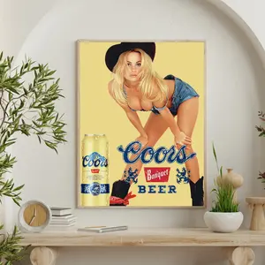 Huge Vintage Retro Beer Poster Coors Banquet Inches Classic 80s ART