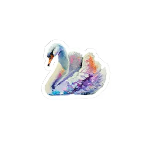 Elegant Swan Kiss-Cut Stickers for Laptop, Journal, Gift, Decor, Eco-Friendly Decoration, Perfect for Nature Lovers