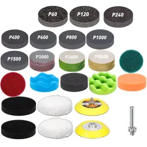 123pcs 3-Inch Wet & Dry Sandpaper Sheets, Grit 60-5000, Drill Bit Attachment Hook, Hard Material, Ideal for Various Polishing Tasks, Grinding Polishing Kit