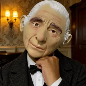 Charles Iii Latex Mask Head Cover, High-Quality Latex Material, Perfect Fit Design, Ideal for Comfortable Wear, Durable & Stylish Accessory