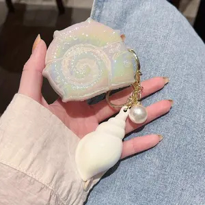 [Pacific 2B123] Colorful dopamine conch apple AirPods Pro second generation protective cover niche airpods 4th generation anti-drop personalized soft shell Earphone Protective Cover