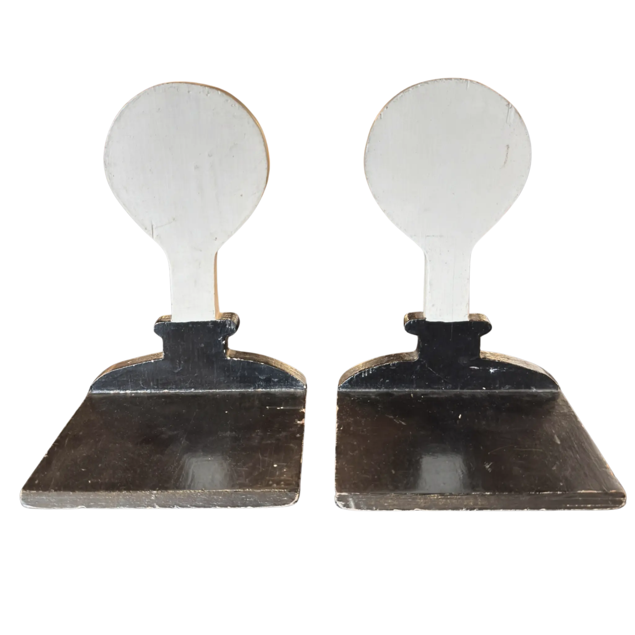 Pair of Painted Wood Paddle Form Bookends