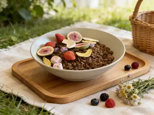 Black Tea Flavor Granola with Crunchy Freeze-Dried Fruits-6 Packs,12 kinds of Delicious Dried Fruits, Strawberries, Figs, Blueberries, Mangos, Peaches, Apples,  almonds, Coconut Flakes, Dried Yogurt Bites⋯⋯