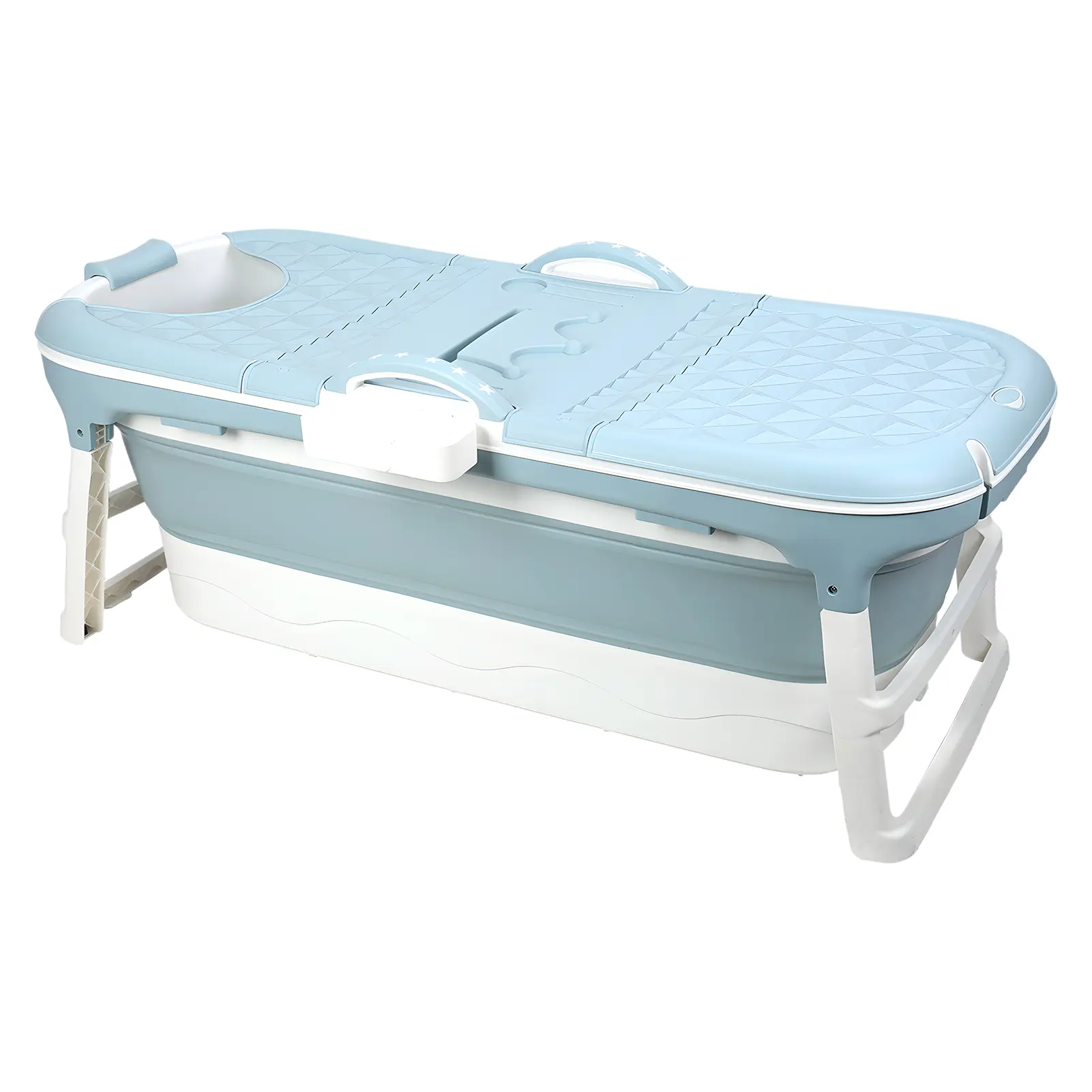 58/50/46 inch Foldable Bathtub, Portable Bathtub for Adult Kids, Large Collapsible Tub, Freestanding Surround Collapsible Bathtub, Effortless Folding Bathtub, Hot Bath, Ice Bath (Blue)