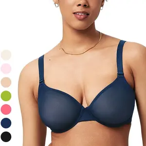 HSIA Seraphina Plus Size Full Coverage Plus Size Summer Bra Breathable Unlined Soft Sheer Mesh Underwire Support Transparent Lightweight Non Padded Minimizer Bra Convertible Multiway Bras Sexy Everyday Womenswear