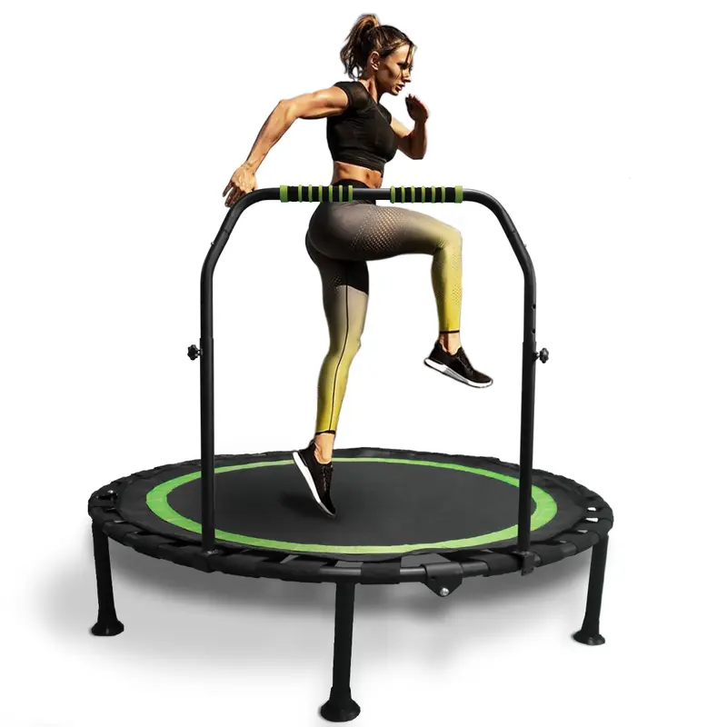 Fitness Trampoline High-Quality 40" Collapsible Mini Trampoline,- Stable & Quiet for Indoor/ Trampoline for Outside adjustable foam handle fitness rebounder exercise trampoline Home Workout Equipment Calisthenics Tools