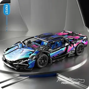 Super Car Building Blocks Toy for Boys, Educational Intelligence Gift, Birthday Present, Model Assembly Kit, Building Block Sets, 400-800 Pcs
