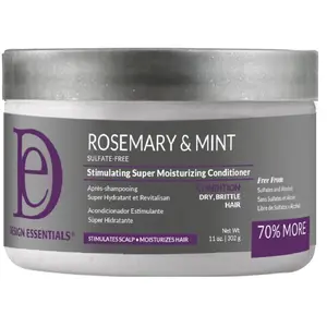 Design Essentials Rosemary & Mint Stimulating Super Moisturizing Conditioner for Dry, Thick, or Brittle Hair; Sulfate-Free, Stimulates Scalp, Moisturizes Hair, 11 Oz