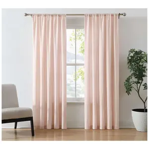 Brooklyn Loom Solid Cotton Percale 50x96 WindowCurtain Pair